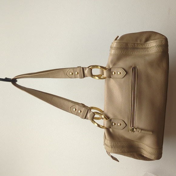 Sigrid Olsen Beige Pebbled LEATHER Shoulder Bag, Spacious - Picture 2 of 16